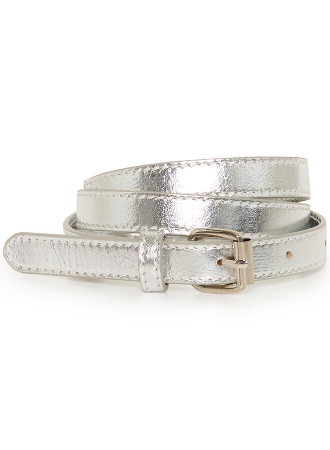 Ceinture étroite Part Two Nacimo en cuir argent