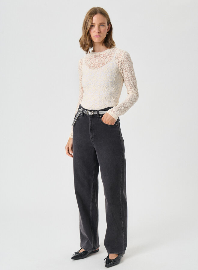 Ceinture étroite Part Two Nacimo en cuir argent