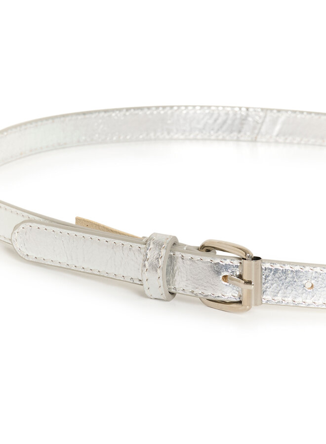 Ceinture étroite Part Two Nacimo en cuir argent