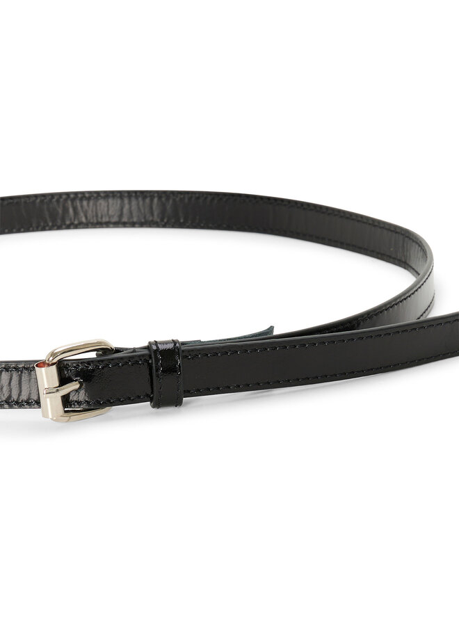 Ceinture étroite Part Two Nacimo en cuir brillant noire