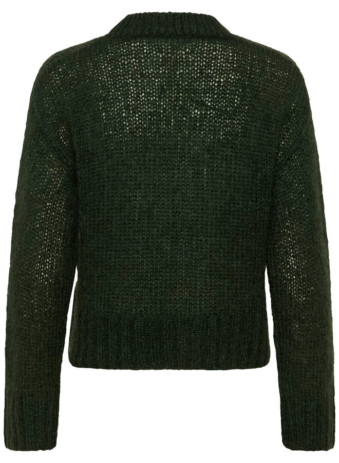 Tricot Part Two Sille en mohair vert forêt