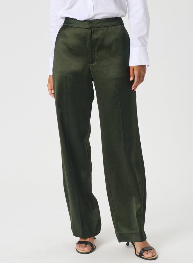 Pantalon Part Two Uma satiné vert forêt