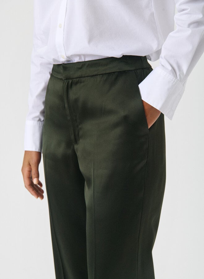 Pantalon Part Two Uma satiné vert forêt