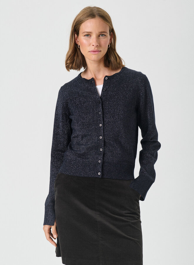 Cardigan Part Two Veinta en lurex bleu nuit