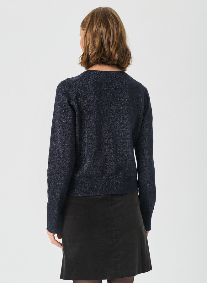 Cardigan Part Two Veinta en lurex bleu nuit