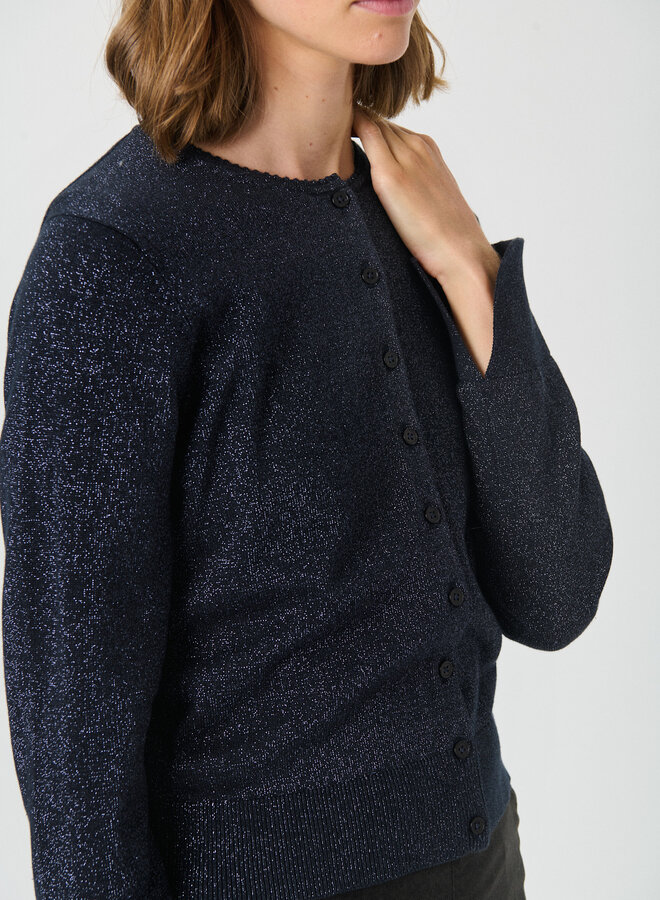 Cardigan Part Two Veinta en lurex bleu nuit