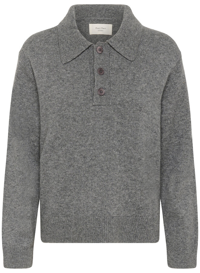Tricot Part Two Vinkela à col polo gris