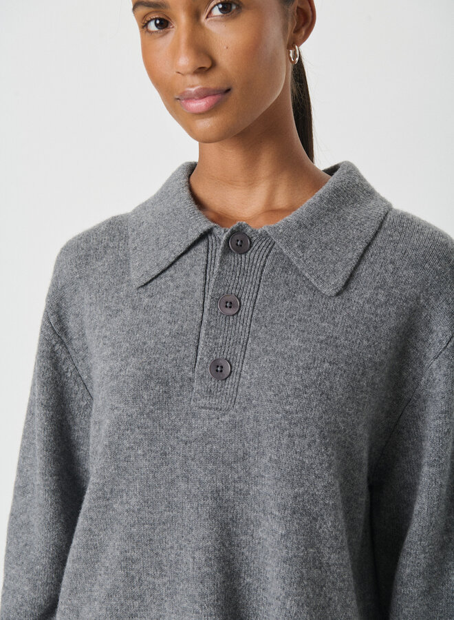 Tricot Part Two Vinkela à col polo gris