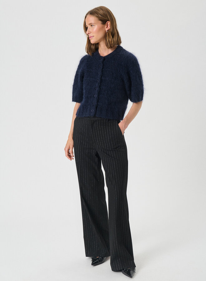 Cardigan Part Two Verona à manches courtes en mohair bleu nuit