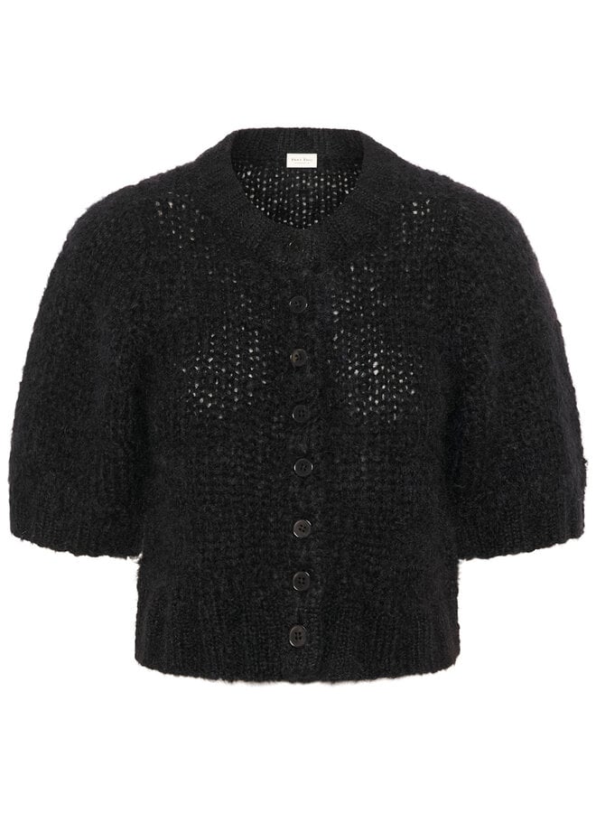 Cardigan Part Two Verona à manches courtes en mohair noir