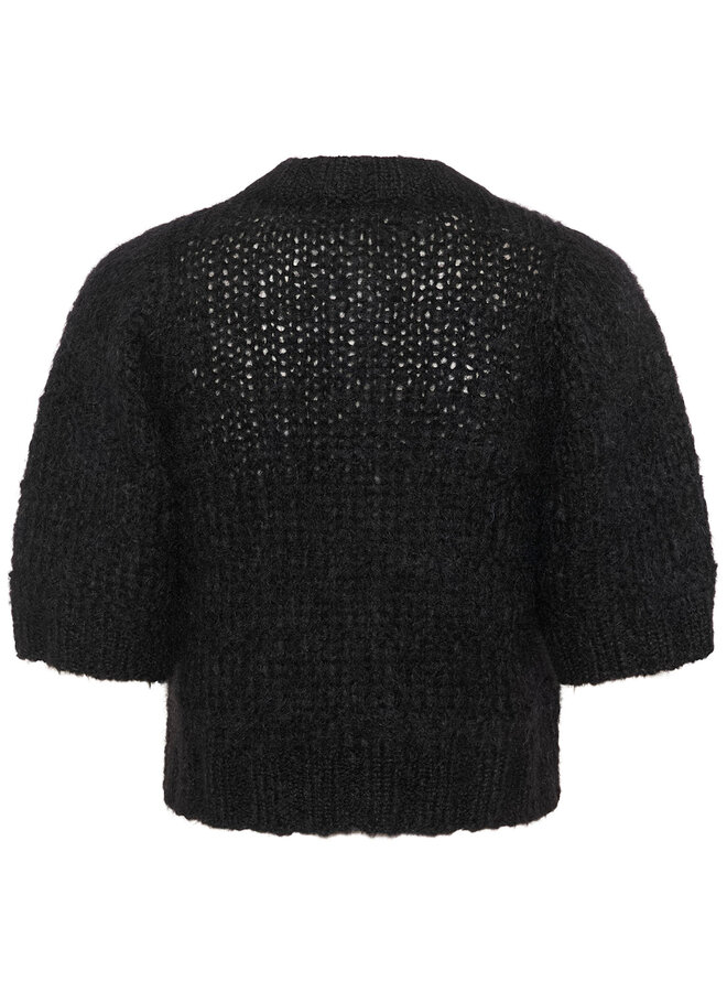 Cardigan Part Two Verona à manches courtes en mohair noir