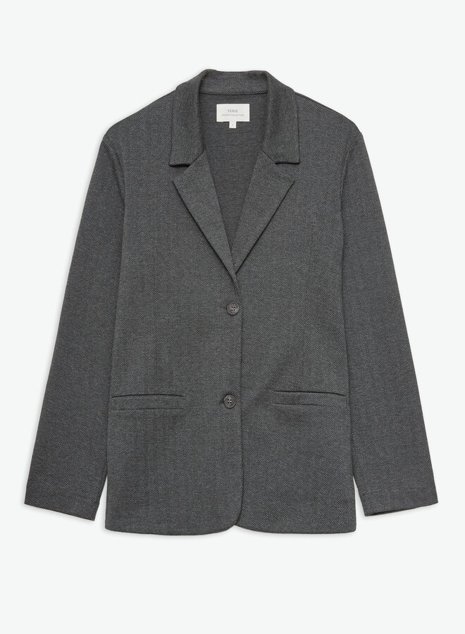 Veston Yerse Michel en jersey à chevrons gris & noirs