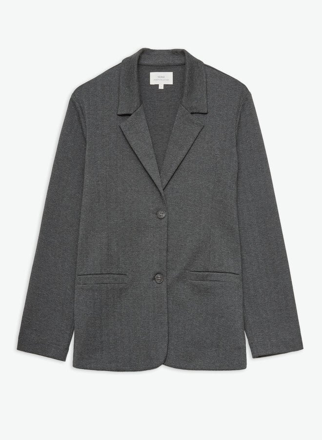 Veston Yerse Michel en jersey à chevrons gris & noirs