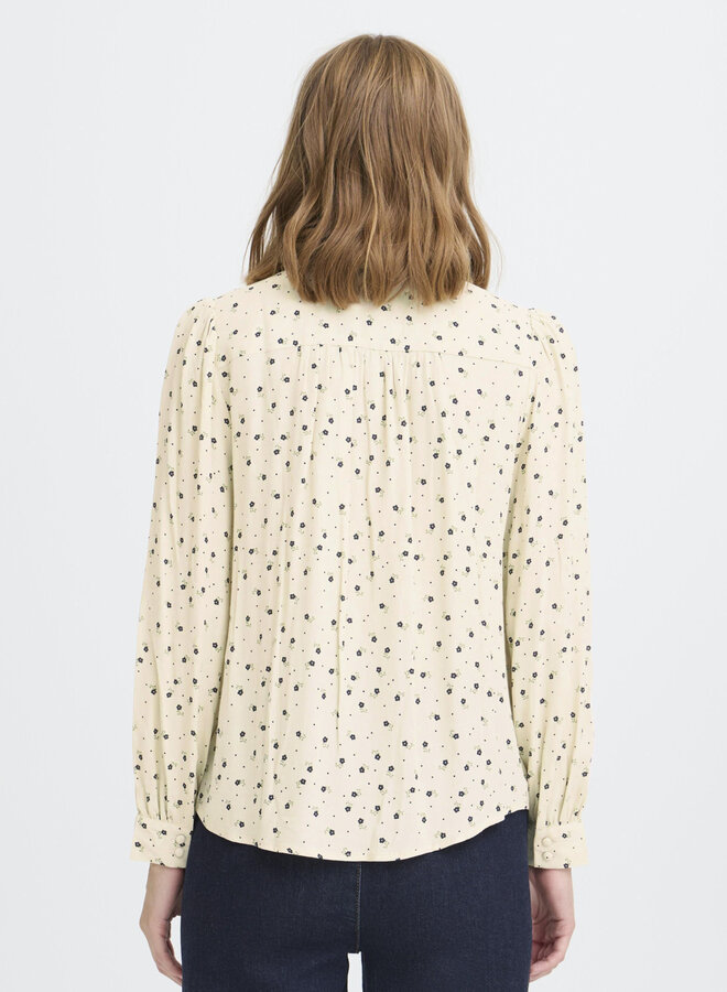 Blouse Atelier Rêve Noella écrue fleurie bleu & vert