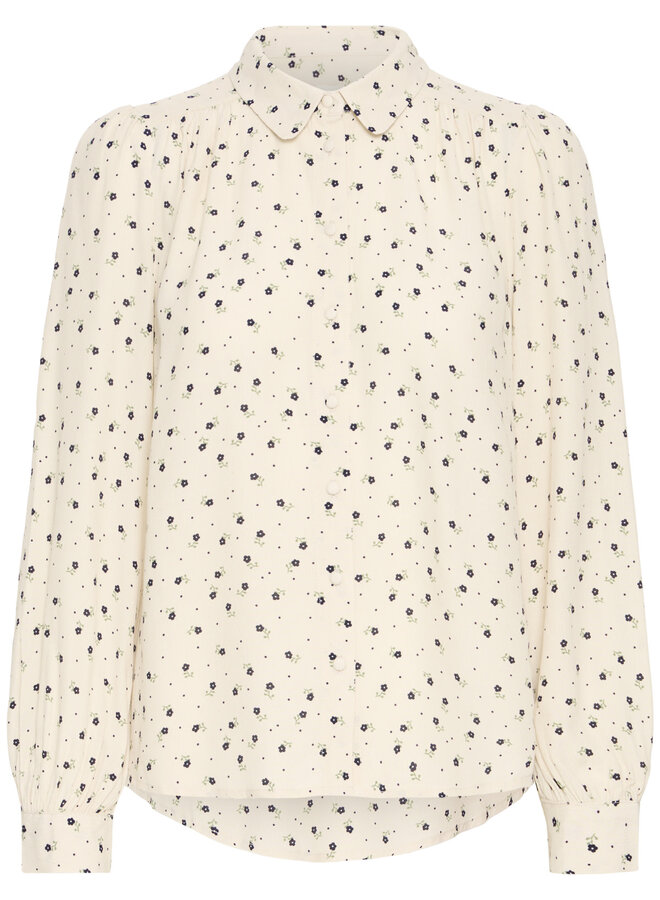 Blouse Atelier Rêve Noella écrue fleurie bleu & vert