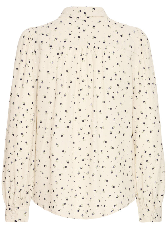 Blouse Atelier Rêve Noella écrue fleurie bleu & vert