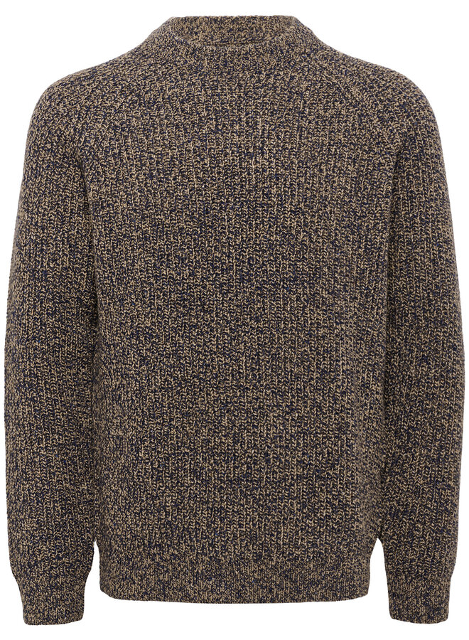 Tricot Matinique Jobo Heritage chiné bleu marine & beige camel