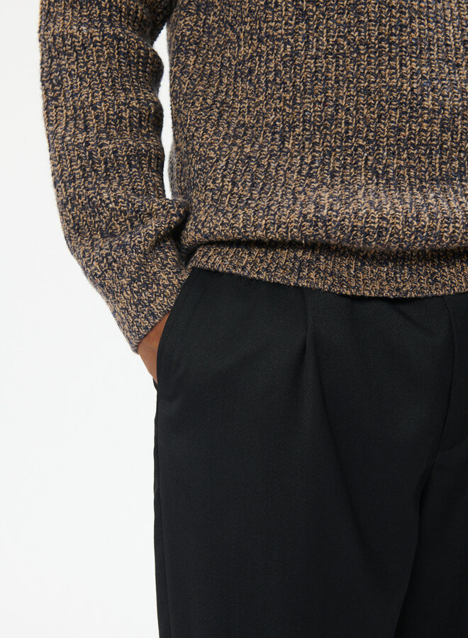 Tricot Matinique Jobo Heritage chiné bleu marine & beige camel