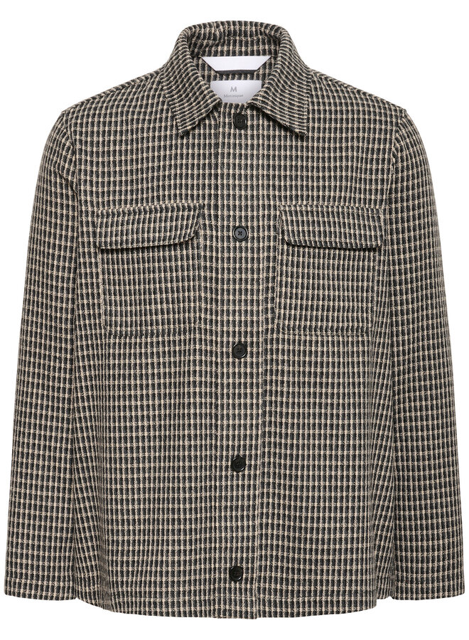 Surchemise Matinique Drewer à carreaux tissés noirs, beiges & gris