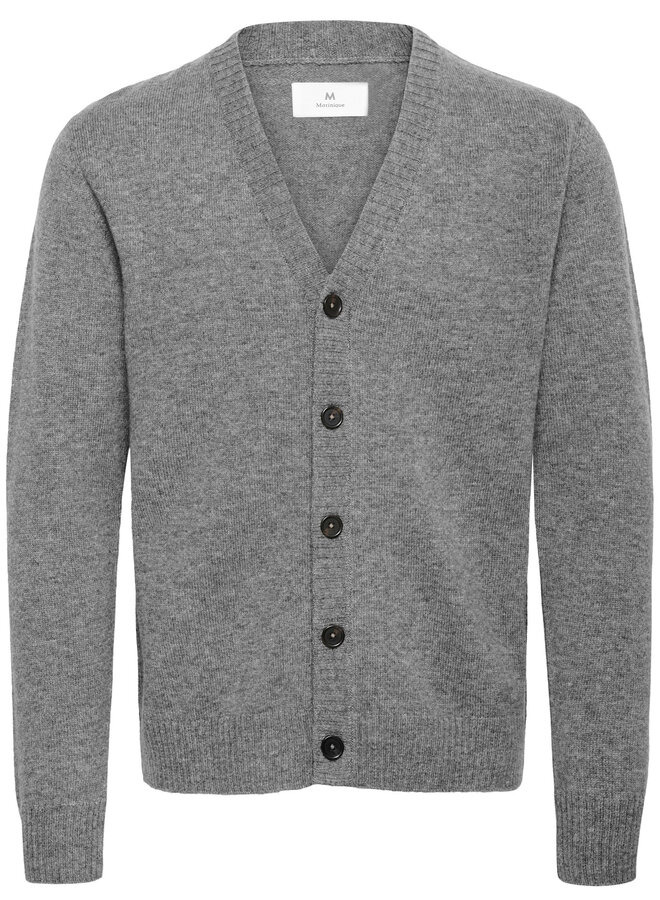 Cardigan Matinique Jambon en laine d’agneau gris pâle mélange
