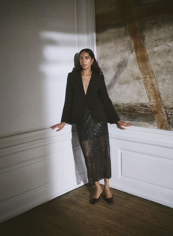 Veston Soaked in luxury Corinne Short noir