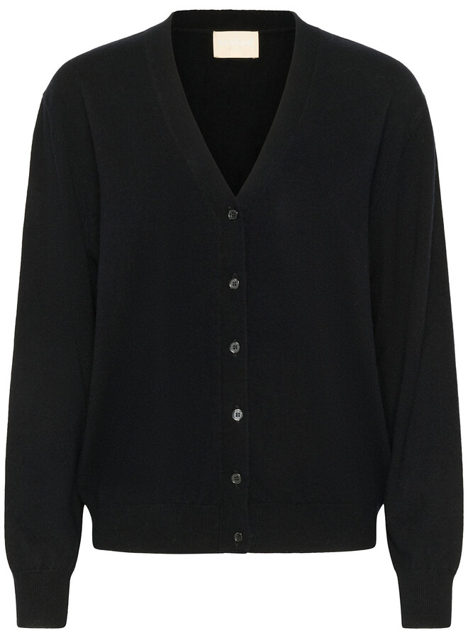 Cardigan Soaked in luxury Molina à col V boutonné noir