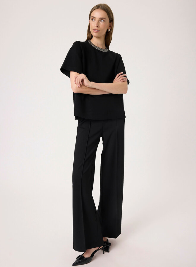 Haut Soaked in luxury Marigold avec col à paillettes noir