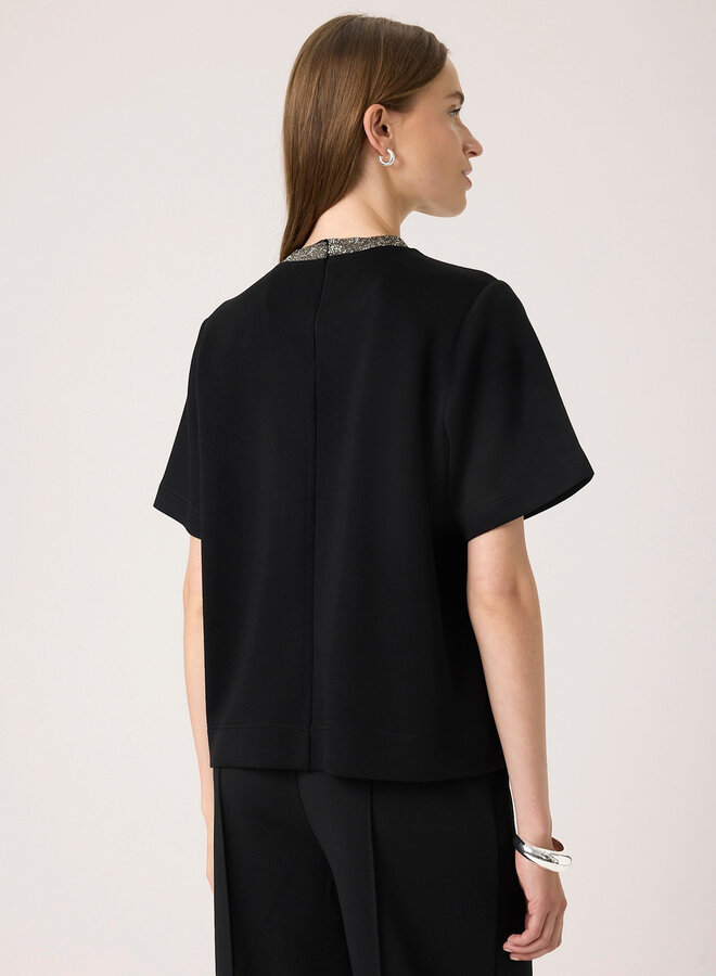 Haut Soaked in luxury Marigold avec col à paillettes noir