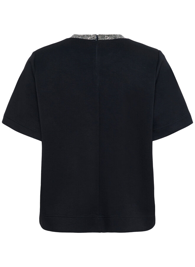 Haut Soaked in luxury Marigold avec col à paillettes noir