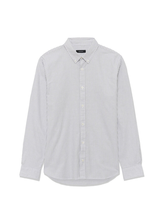 Chemise Matinique Trostol Oxford rayée vert olive & blanche