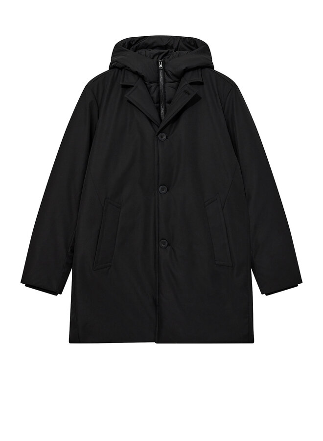 Manteau Mos Mosh Gallery Zoff noir avec capuche brune