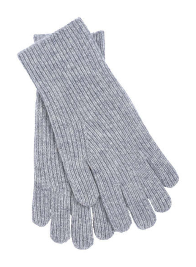 Gants Echo côtelés gris pâle