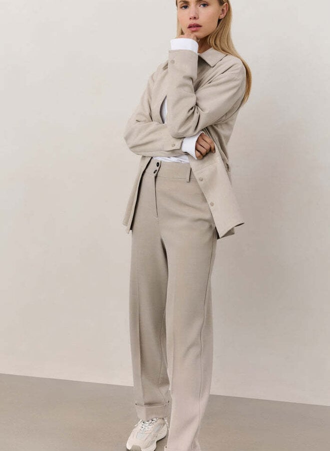 Pantalon Yaya à jambes larges beige mélange