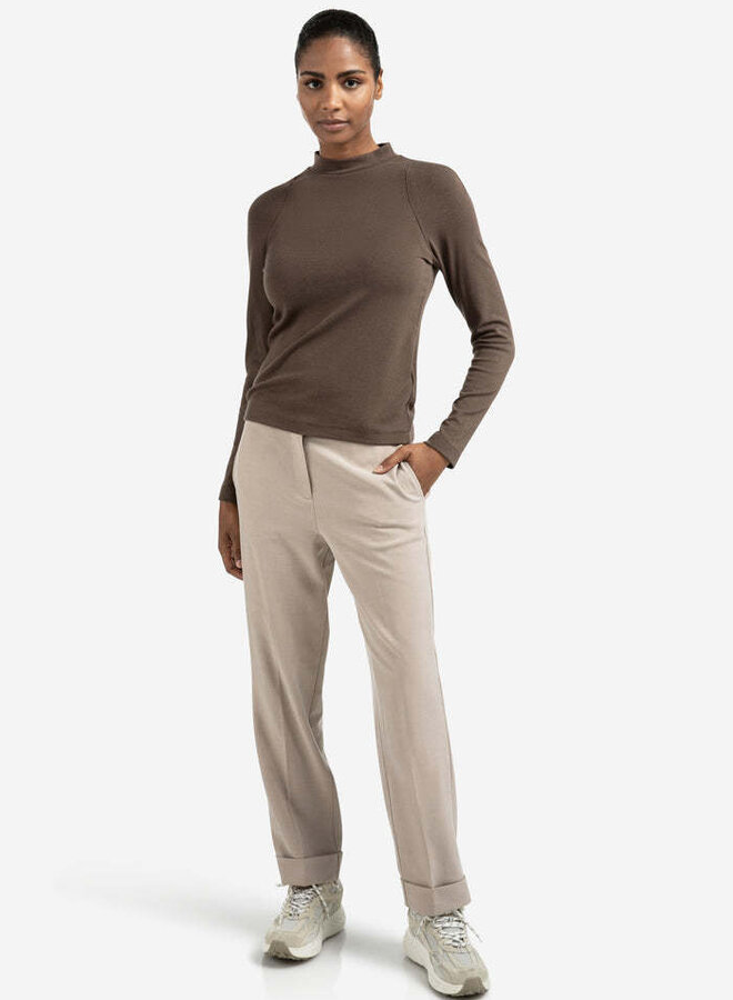 Pantalon Yaya à jambes droites beige mélange