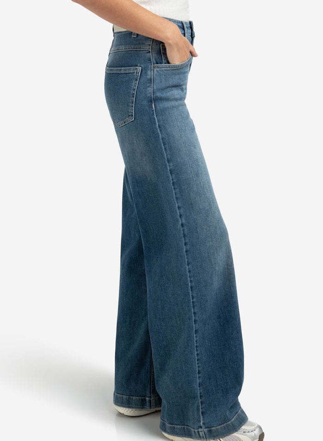 Jeans Yaya à jambes larges bleu délavé