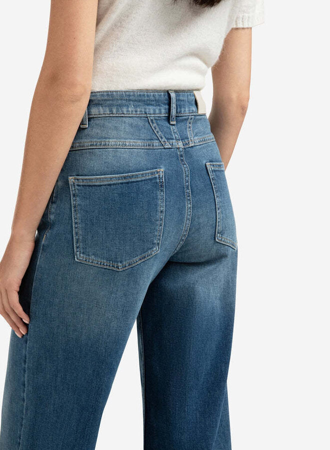 Jeans Yaya à jambes larges bleu délavé