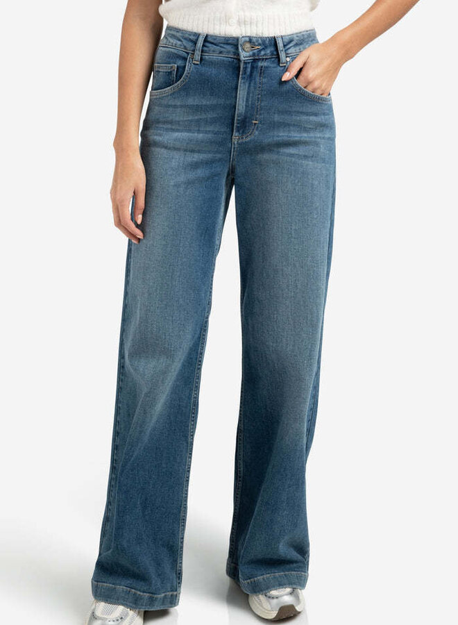 Jeans Yaya à jambes larges bleu délavé