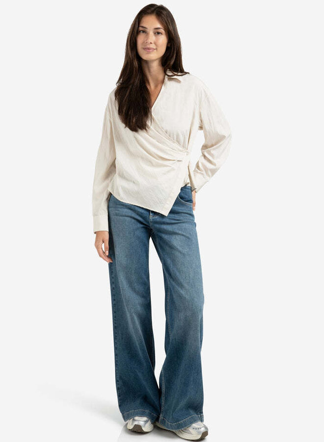 Jeans Yaya à jambes larges bleu délavé