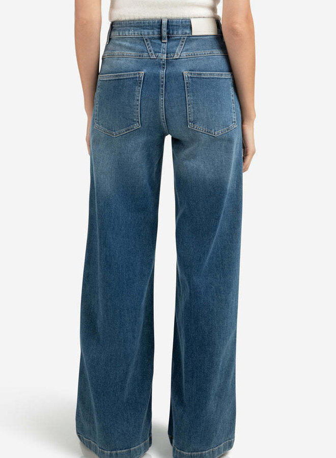 Jeans Yaya à jambes larges bleu délavé