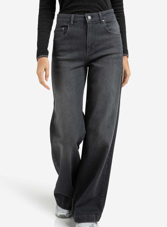 Jeans Yaya à jambes larges gris délavé