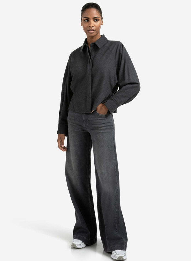 Jeans Yaya à jambes larges gris délavé