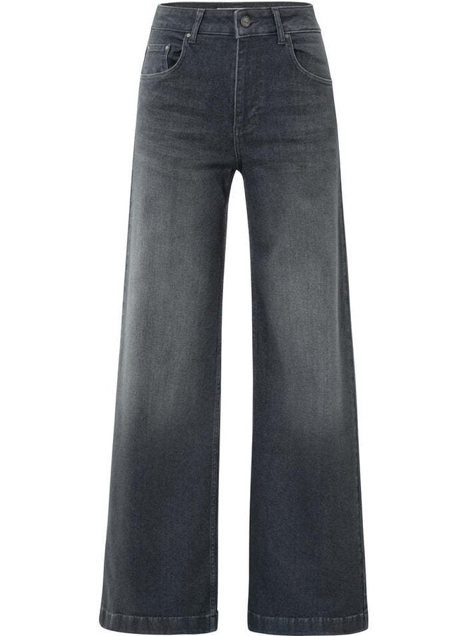Jeans Yaya à jambes larges gris délavé