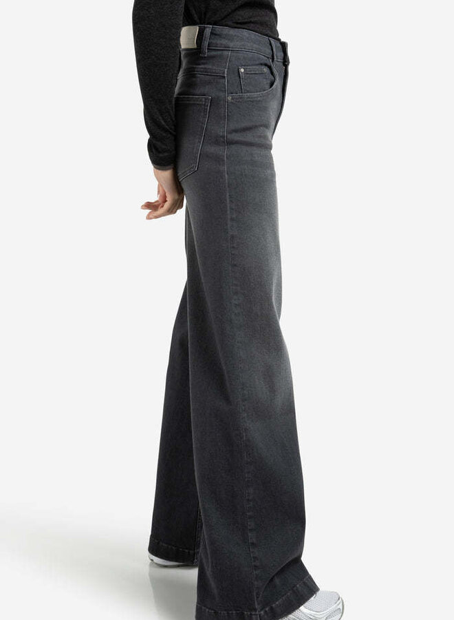 Jeans Yaya à jambes larges gris délavé