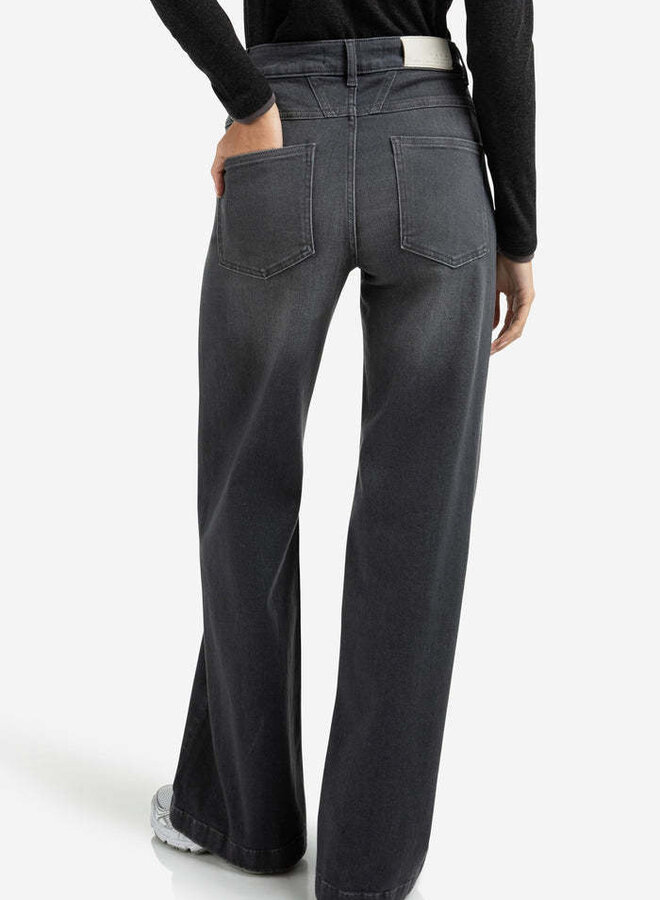Jeans Yaya à jambes larges gris délavé
