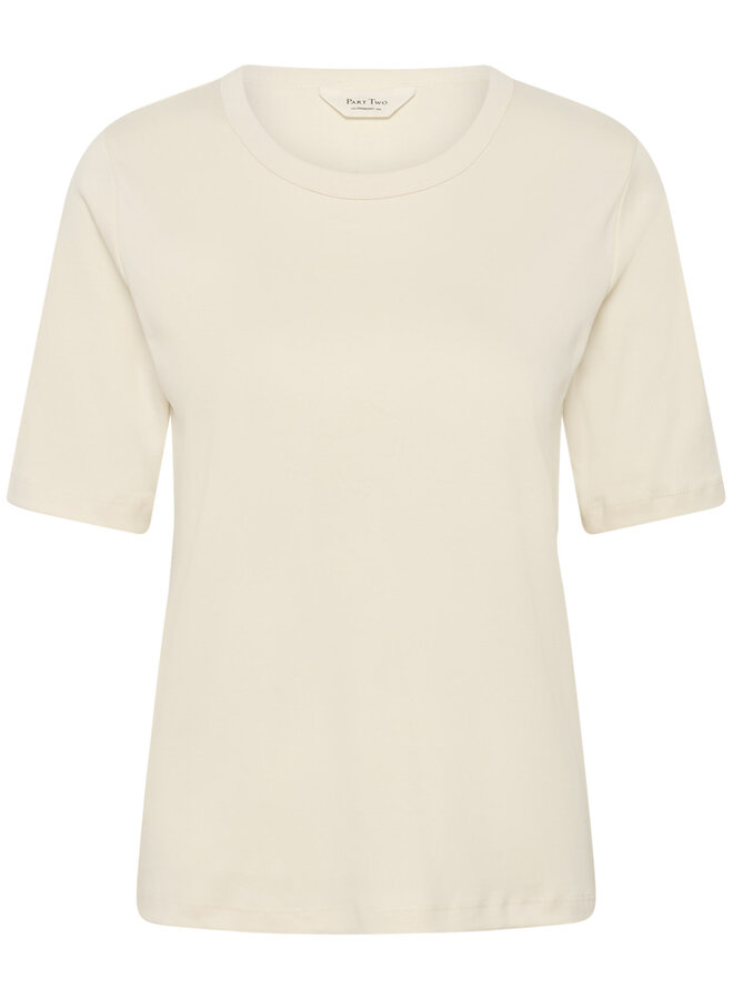 T-shirt Part Two Ratana à manches aux coudes écru