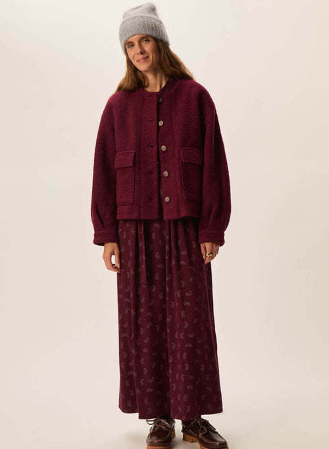 Jacket Des Petits Hauts Isadora à col rond rouge griotte