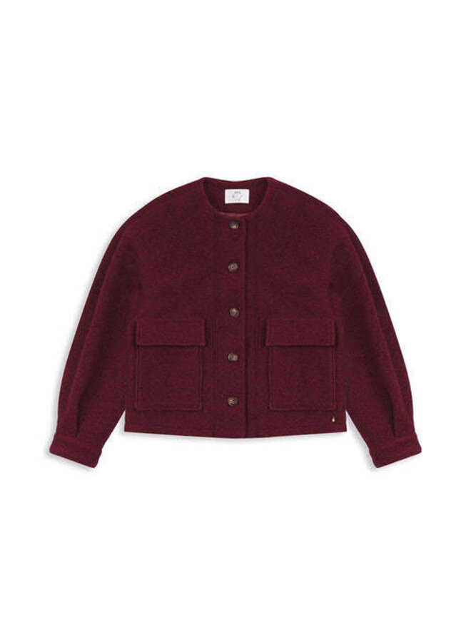 Jacket Des Petits Hauts Isadora à col rond rouge griotte