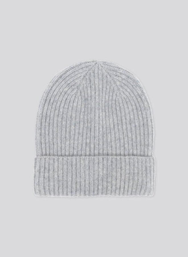 Tuque Repeat en cachemire côtelée gris pâle mélange