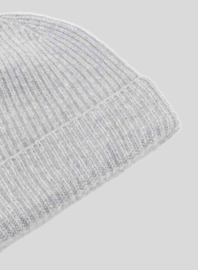 Tuque Repeat en cachemire côtelée gris pâle mélange