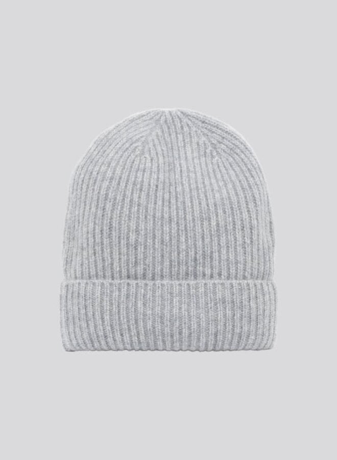 Tuque Repeat en cachemire côtelée gris pâle mélange